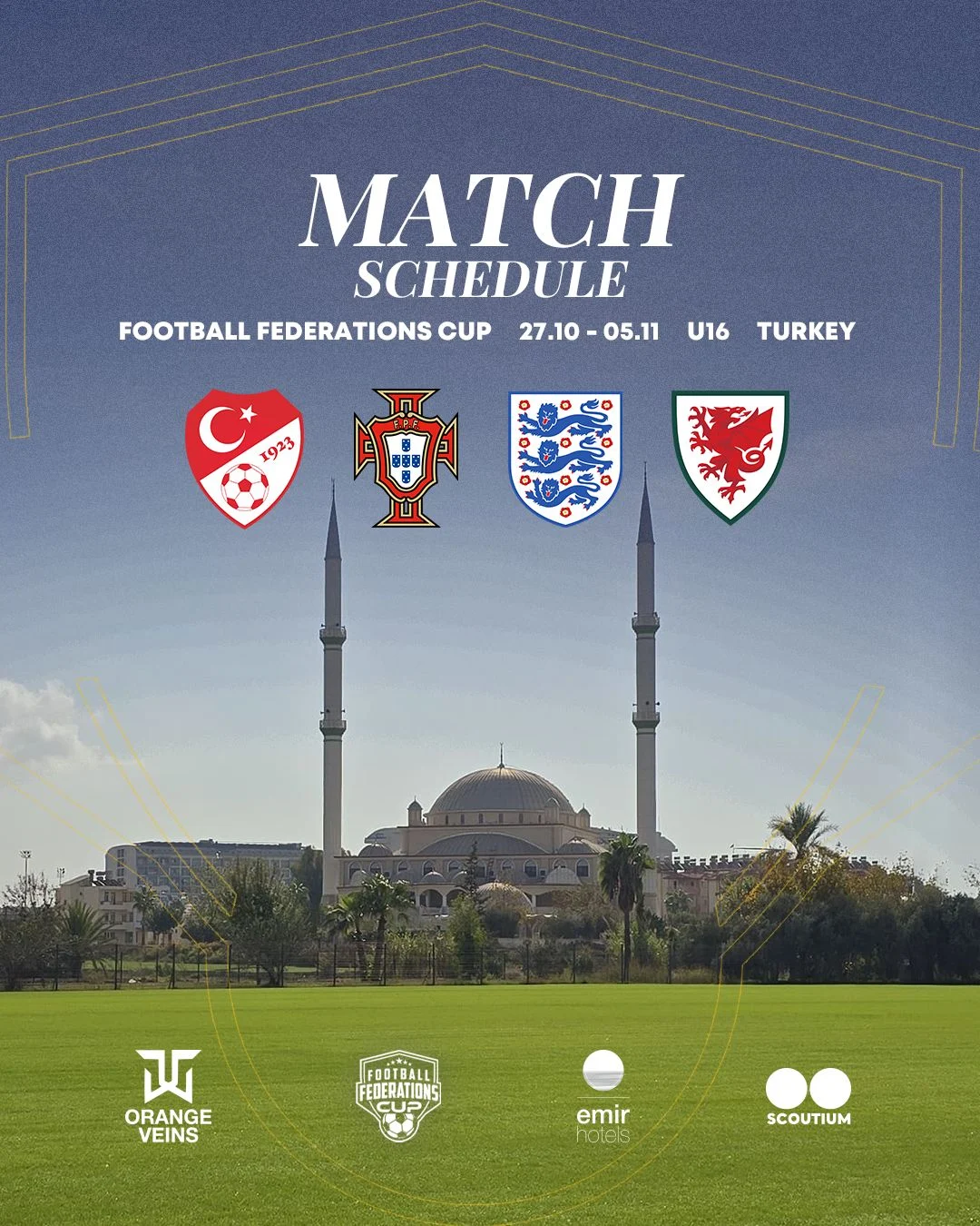 Match Schedule post FFC U16 2025 Turkey 1