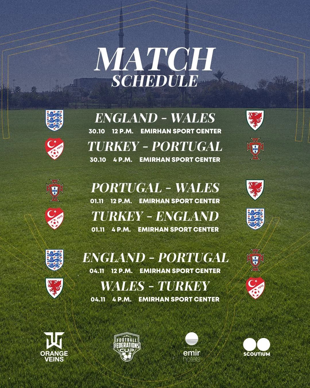 Match Schedule post FFC U16 2025 Turkey 2